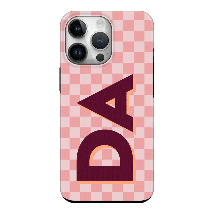 Apple iPhone 15 Pro / Snap Classic Custom Monogram Initial Small Checkerboard, Phone Case - Stylizedd.com