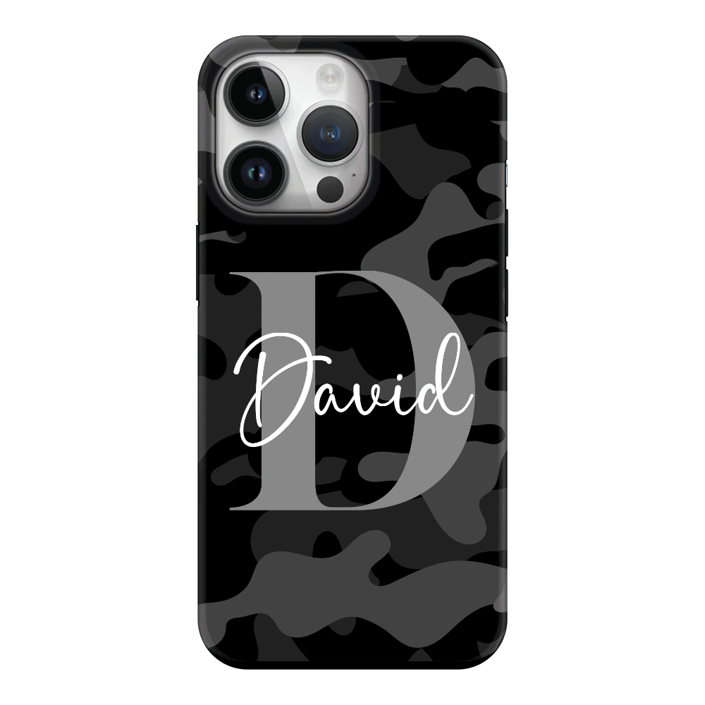 Apple iPhone 15 Pro / Tough Pro Personalized Name Camouflage Military Camo, Phone case - Stylizedd.com