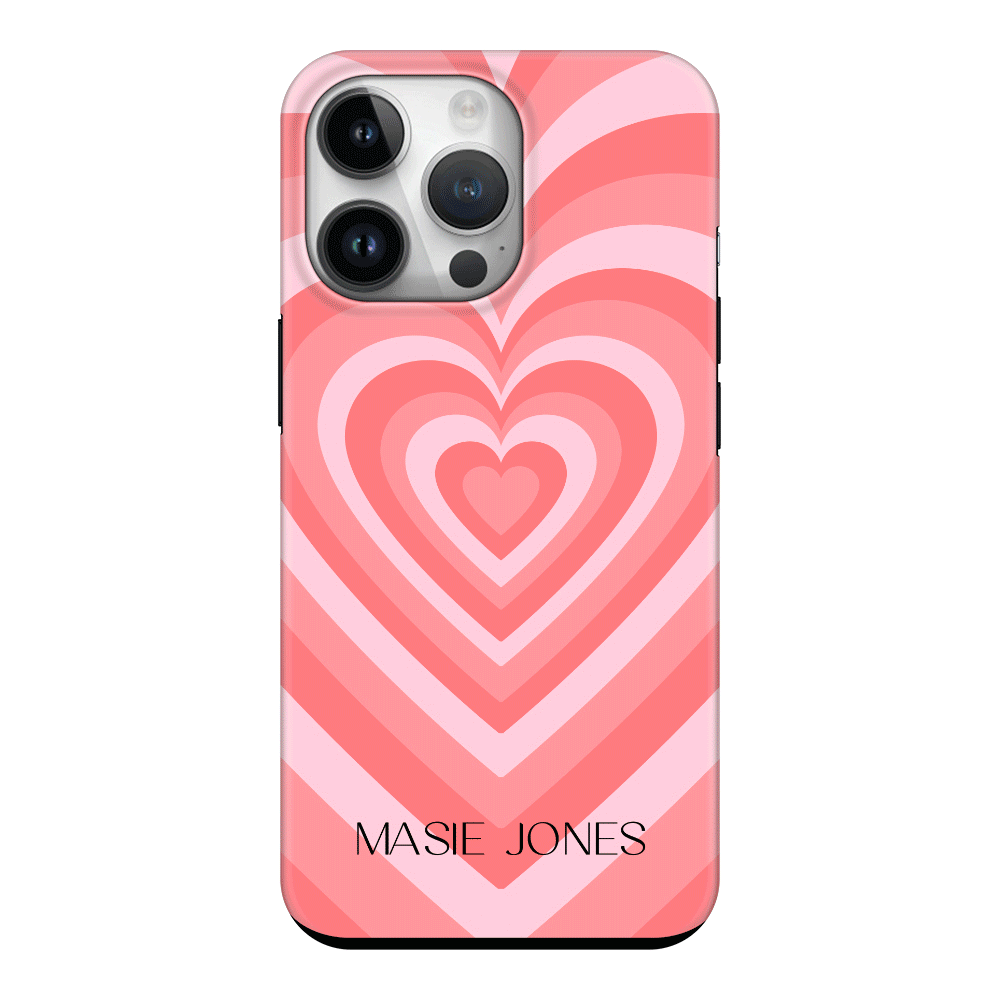 Apple iPhone 15 Pro / Snap Classic Personalized Name Retro Hearts, Phone Case - Stylizedd.com