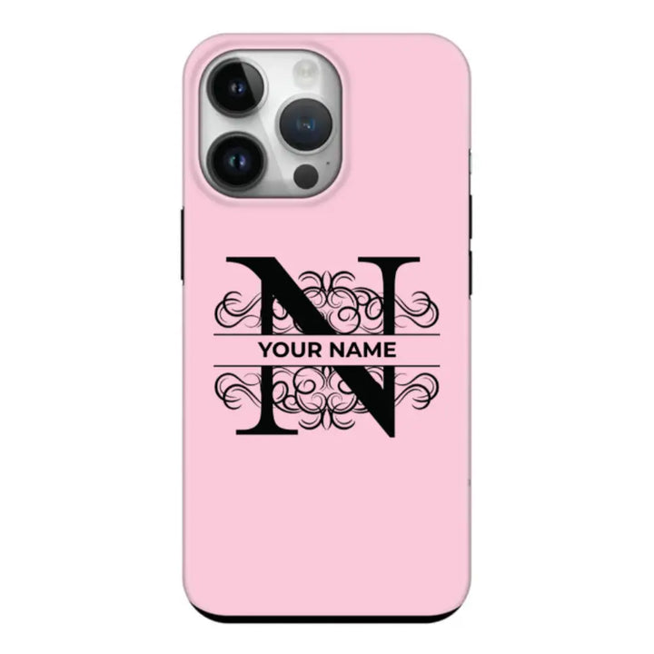 Apple iPhone 15 Pro / Tough Pro Split Floral Initial Phone Case - Stylizedd.com