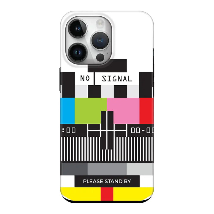 Apple iPhone 15 Pro / Tough Pro Personalized Text Retro No Signal TV Channel, Phone Case - Stylizedd.com