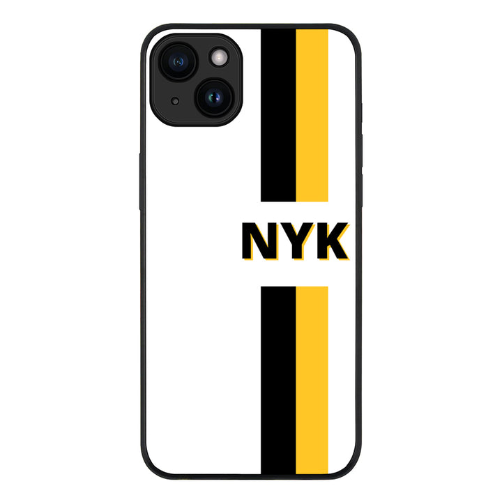 Apple iPhone 15 / Tough Pro Custom Striped Monogram Phone Case - Stylizedd.com