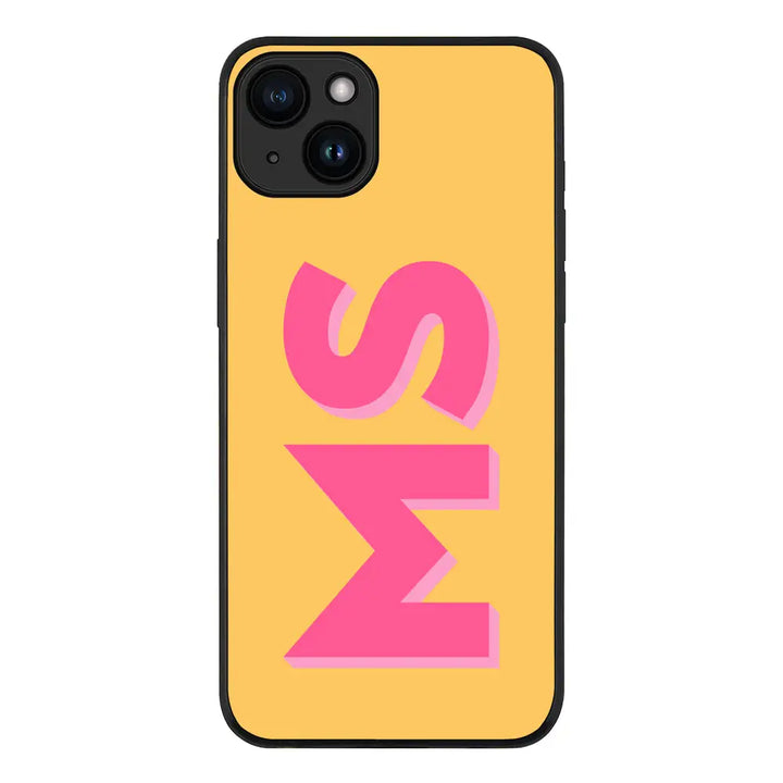 Apple iPhone 15 / Tough Pro Personalized Monogram Initial 3D Shadow Text Phone Case - Stylizedd.com