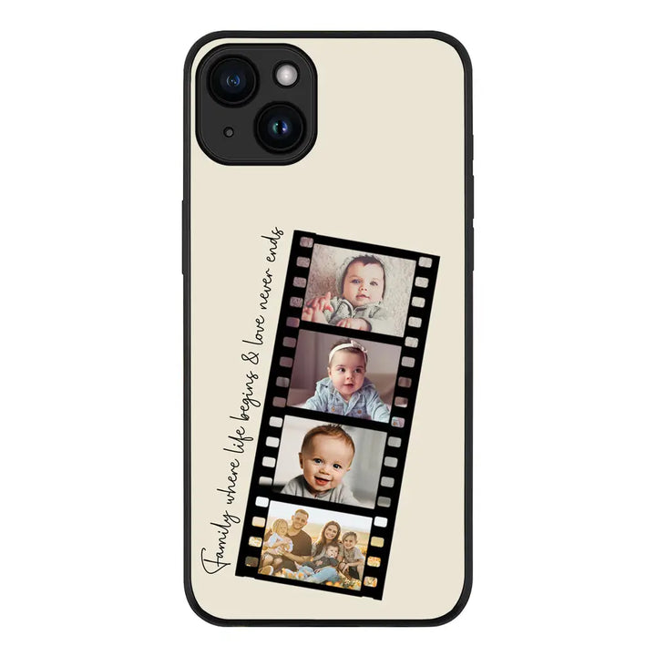 Apple iPhone 15 / Rugged Black Custom Film Strips Personalised Movie Strip, Phone Case - Stylizedd.com