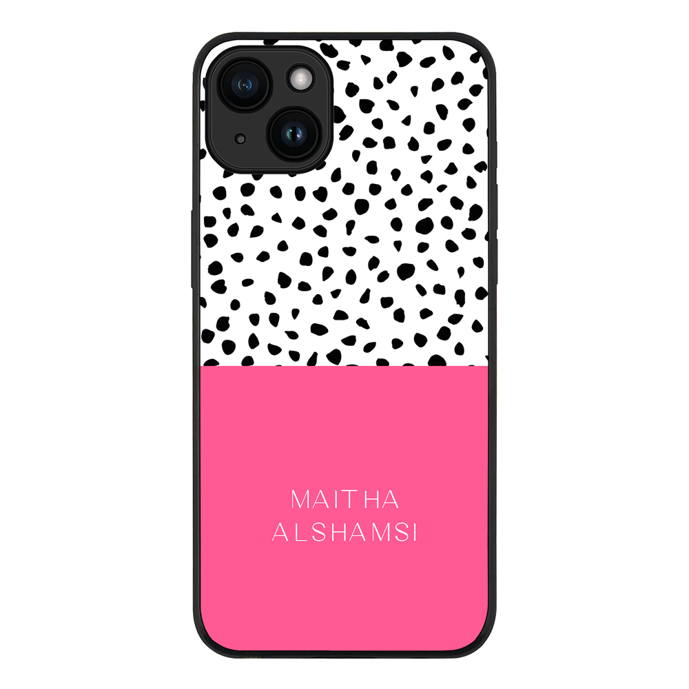 Apple iPhone 15 / Tough Pro Personalized Text Colorful Spotted Dotted, Phone Case - Stylizedd.com