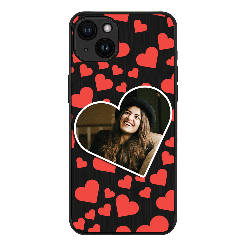 Apple iPhone 15 / Tough Pro Custom Photo Heart shaped, Phone Case - Stylizedd.com