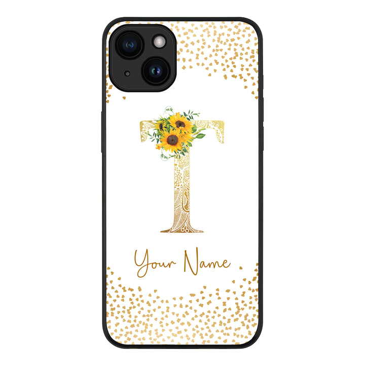 Apple iPhone 15 / Tough Pro Floral Mandala Initial Phone Case - Stylizedd.com