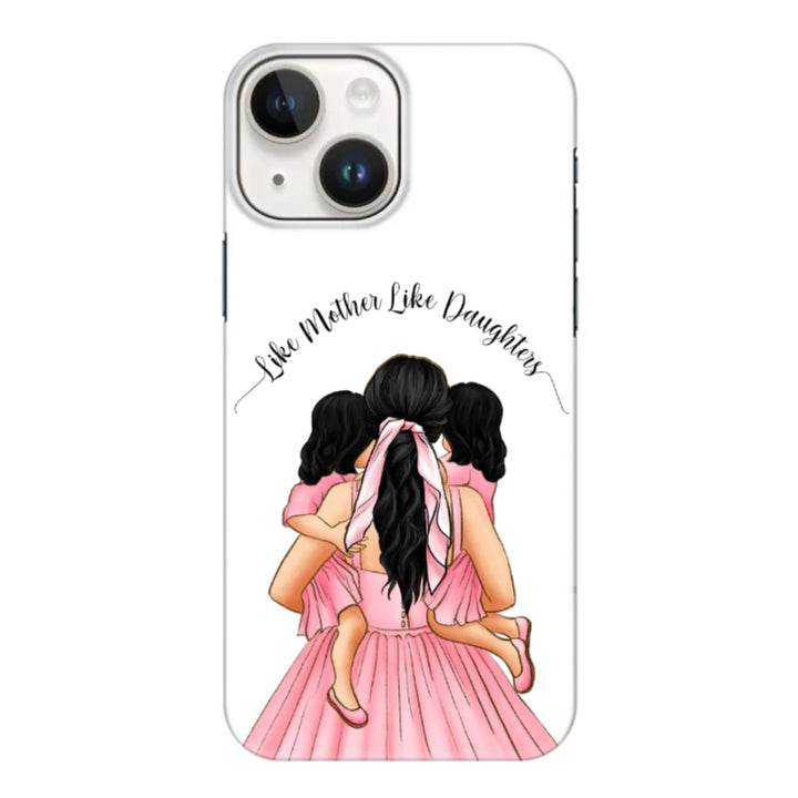 Apple iPhone 15 / Clear Classic Mother 2 daughters Custom Clipart, Text Phone Case - Stylizedd.com