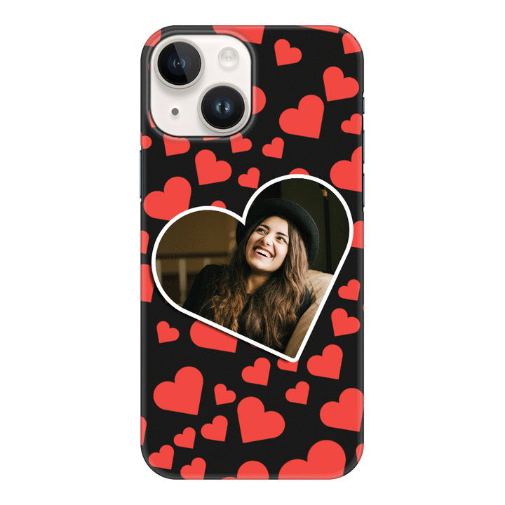 Apple iPhone 15 / Clear Classic Custom Photo Heart shaped, Phone Case - Stylizedd.com