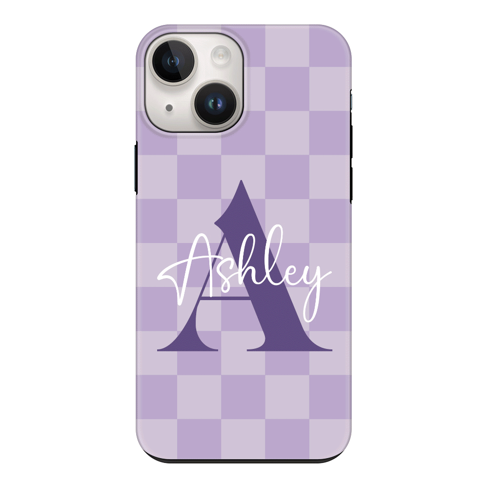 Apple iPhone 15 / Snap Classic Personalized Name Initial Monogram Checkerboard, Phone Case - Stylizedd.com