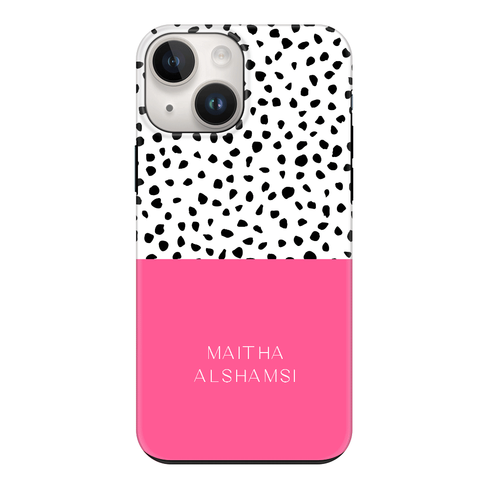 Apple iPhone 15 / Snap Classic Personalized Text Colorful Spotted Dotted, Phone Case - Stylizedd.com
