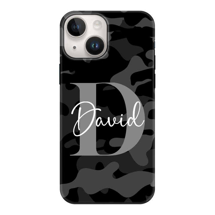 Apple iPhone 15 / Snap Classic Personalized Name Camouflage Military Camo, Phone case - Stylizedd.com