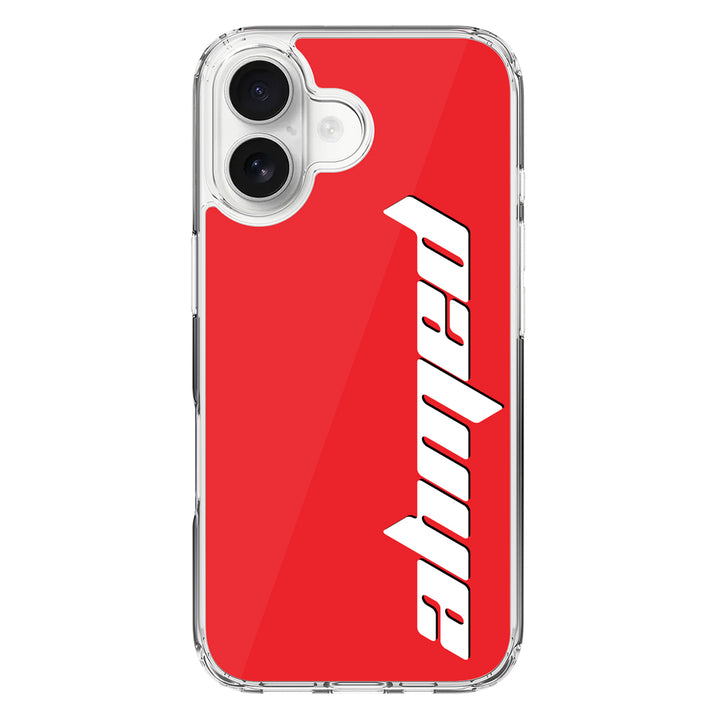 Apple iPhone 16 / Clear MagSafe Custom Text, Vertical Name Phone Case - Stylizedd.com