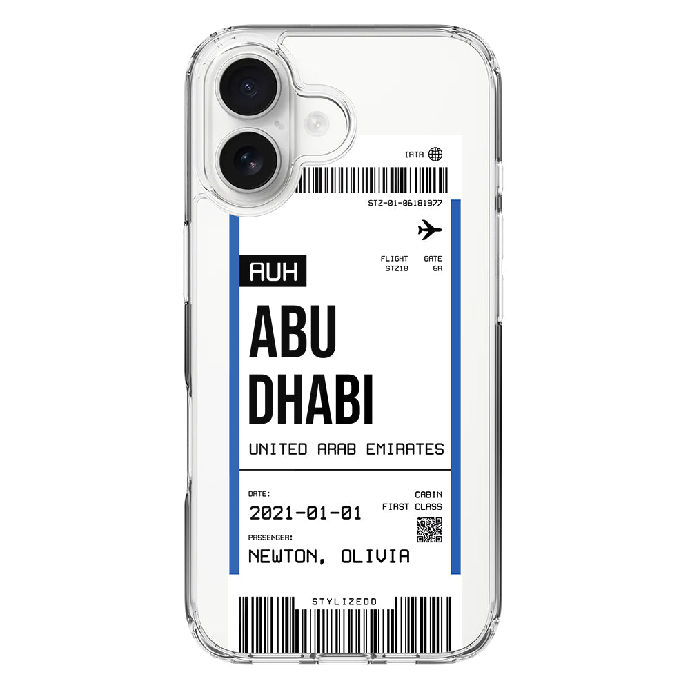Apple iPhone 16 / Clear MagSafe Custom Flight Boarding Pass Ticket Phone Case - Stylizedd.com