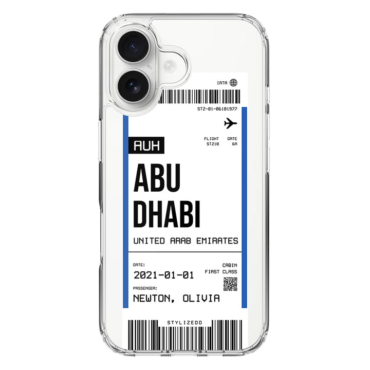 Apple iPhone 16 / Clear MagSafe Custom Flight Boarding Pass Ticket Phone Case - Stylizedd.com