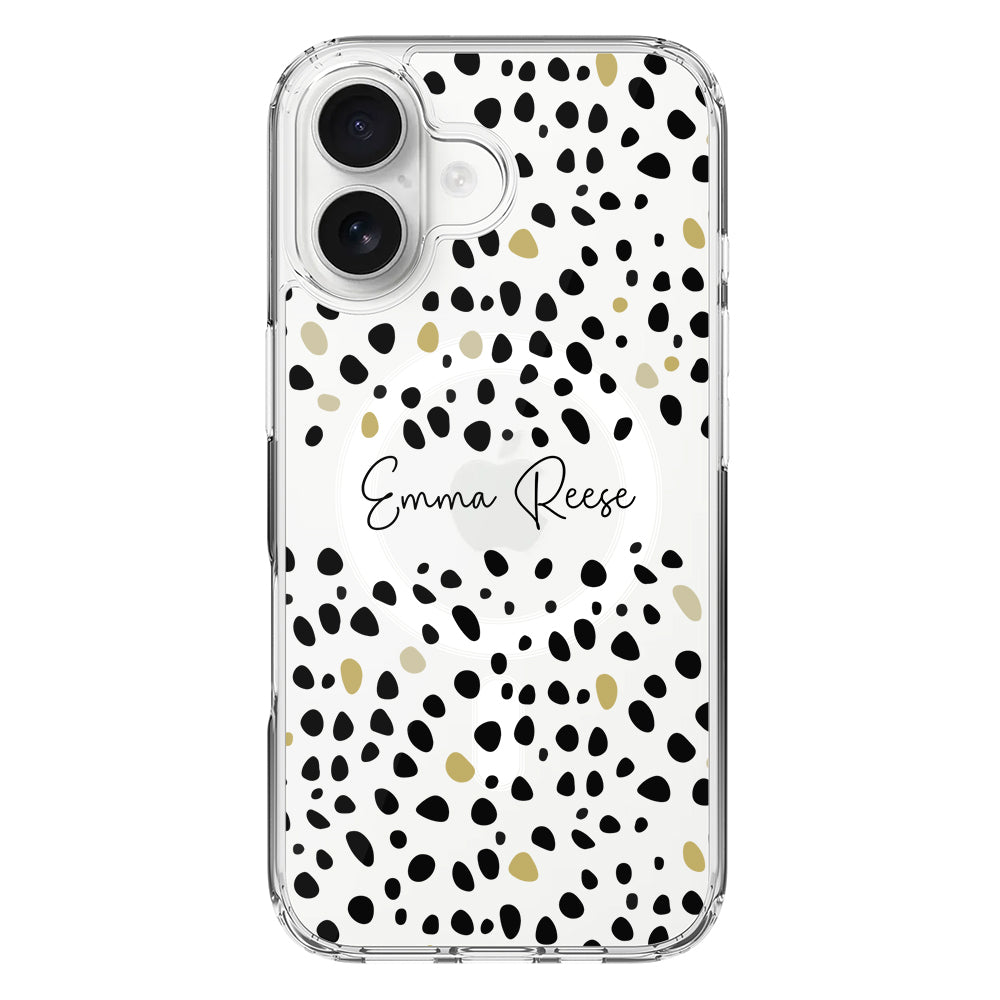 Apple iPhone 16 / Clear MagSafe Pebble Multi Color Custom Text, My Name Phone Case - Stylizedd.com