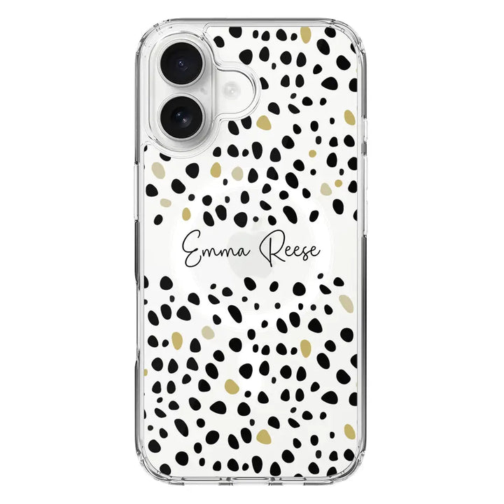 Apple iPhone 16 / Clear Classic Pebble Multi Color Custom Text, My Name Phone Case - Stylizedd.com