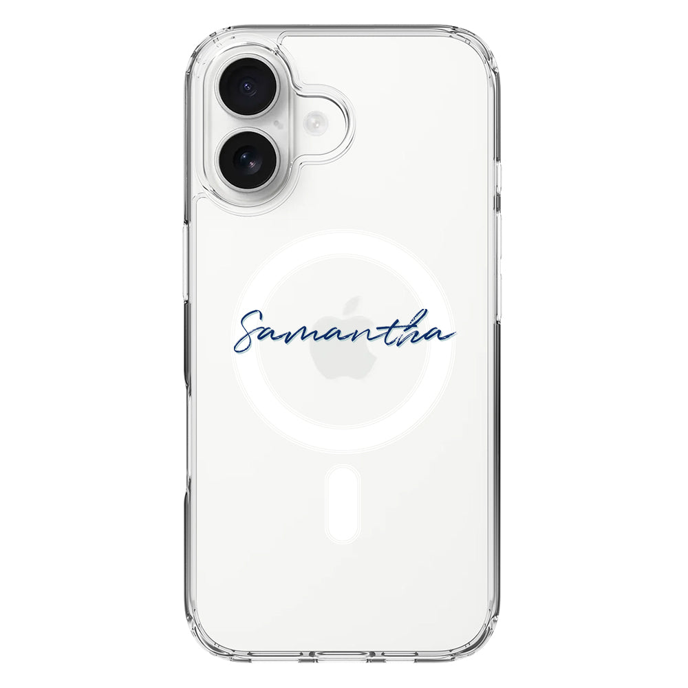 Apple iPhone 16 / Clear MagSafe Custom Text, My Name Phone Case - Stylizedd.com