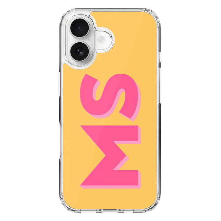 Apple iPhone 16 / Clear Classic Personalized Monogram Initial 3D Shadow Text Phone Case - Stylizedd.com