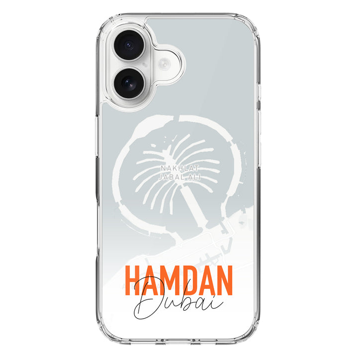 Apple iPhone 16 / Clear MagSafe Personalized Location Map & Name, Phone Case - Stylizedd.com