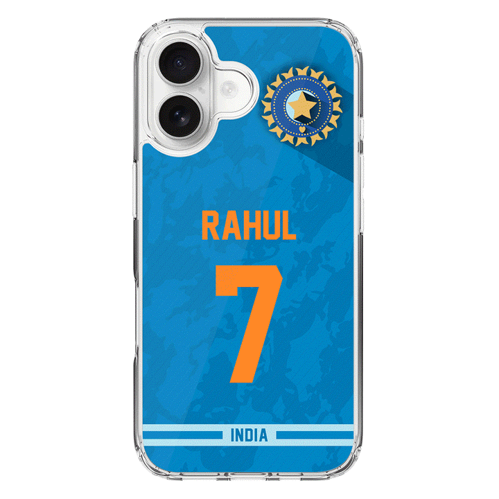 Apple iPhone 16 / Clear MagSafe Personalized Cricket Jersey Phone Case Custom Name & Number - Stylizedd.com