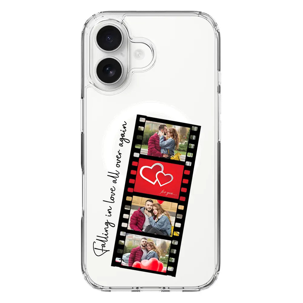 Apple iPhone 16 / Clear Classic Custom Valentine Photo Film Strips, Phone Case - Stylizedd.com