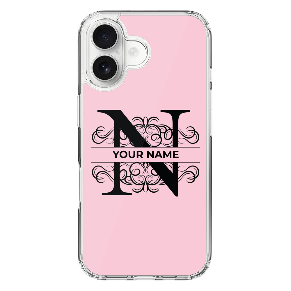 Apple iPhone 16 / Clear MagSafe Split Floral Initial Phone Case - Stylizedd.com