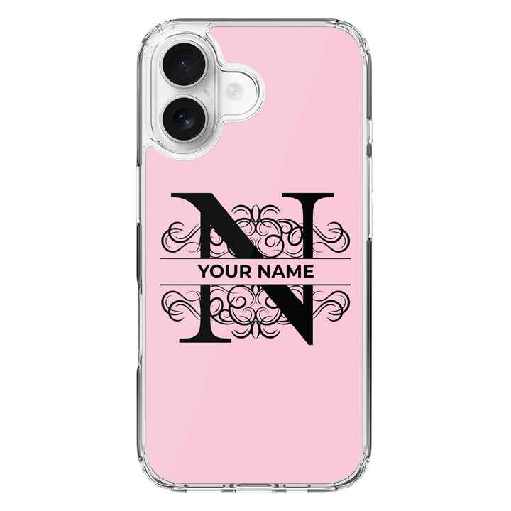 Apple iPhone 16 / Clear MagSafe Split Floral Initial Phone Case - Stylizedd.com