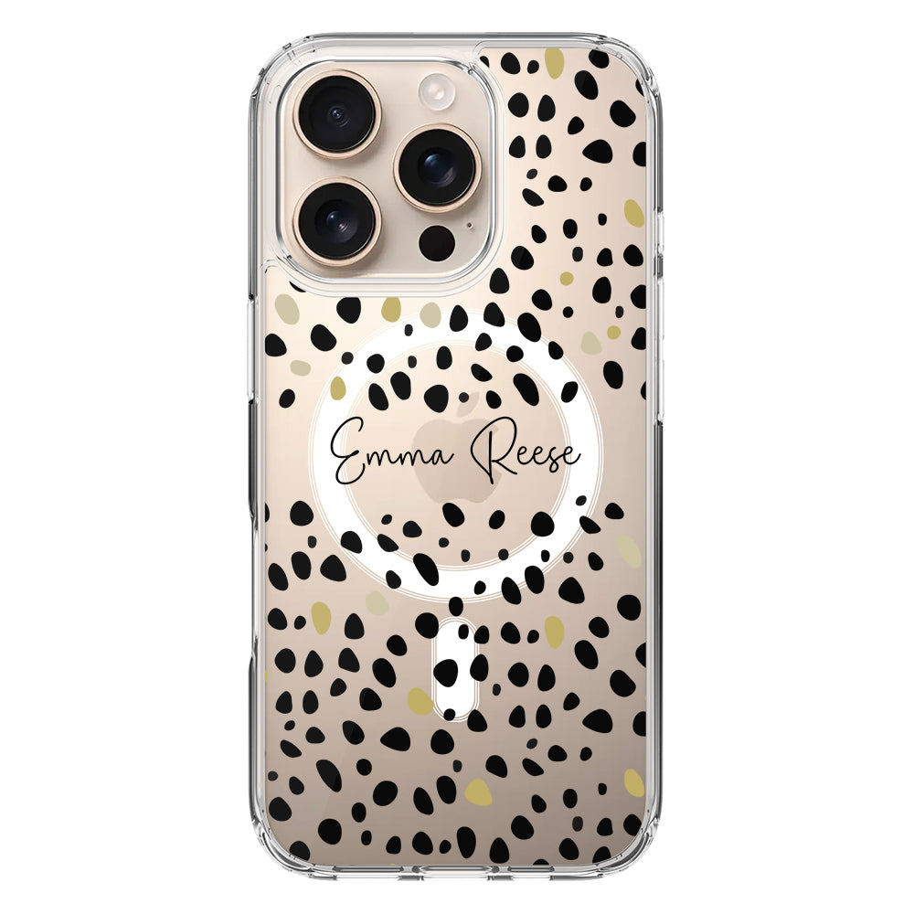 Apple iPhone 16 Pro / Clear MagSafe Pebble Multi Color Custom Text, My Name Phone Case - Stylizedd.com