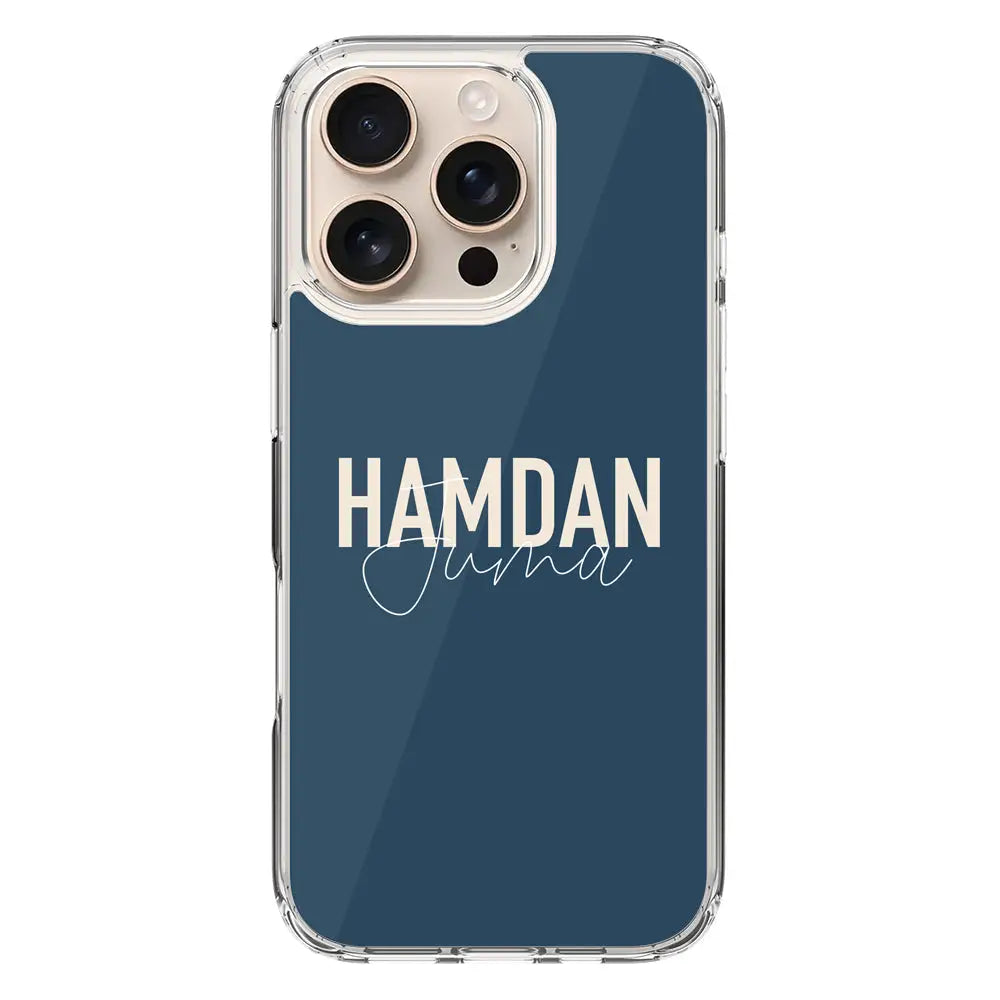 Apple iPhone 16 Pro / Clear Classic Personalized Name Horizontal, Phone Case - Stylizedd.com