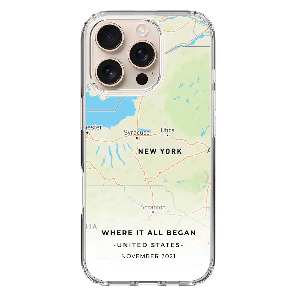 Apple iPhone 16 Pro / Clear Classic Personalized map, Phone Case - Stylizedd.com