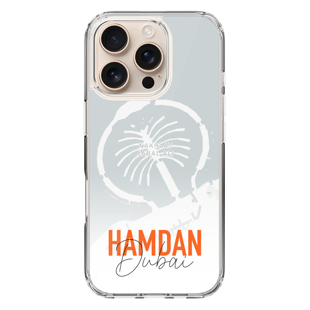 Apple iPhone 16 Pro / Clear MagSafe Personalized Location Map & Name, Phone Case - Stylizedd.com