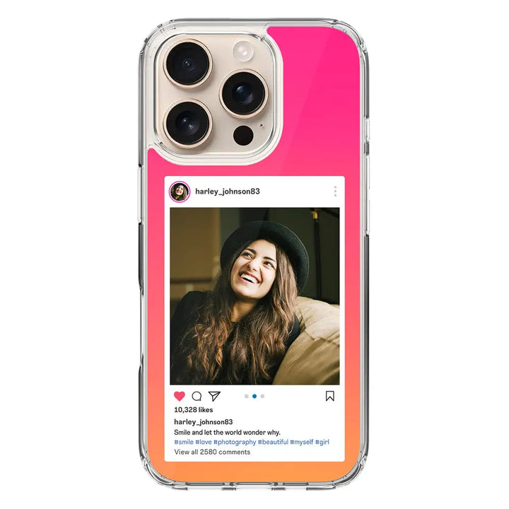 Apple iPhone 16 Pro / Clear Classic Custom Photo Instagram Post Template, Phone Case - Stylizedd.com