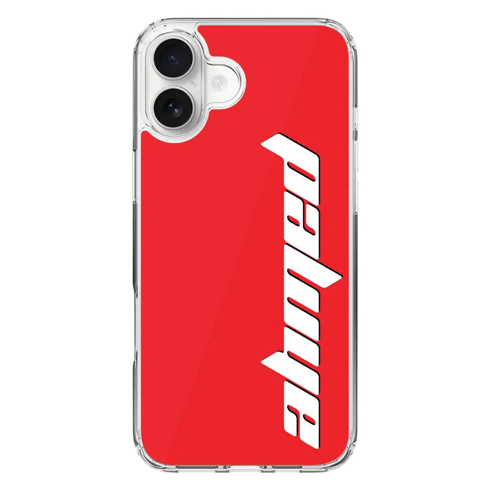 Apple iPhone 16 Plus / Clear Classic Custom Text, Vertical Name Phone Case - Stylizedd.com