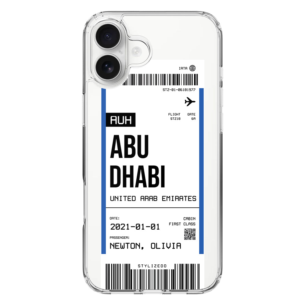 Apple iPhone 16 Plus / Clear MagSafe Custom Flight Boarding Pass Ticket Phone Case - Stylizedd.com