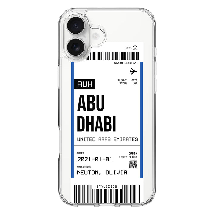 Apple iPhone 16 Plus / Clear MagSafe Custom Flight Boarding Pass Ticket Phone Case - Stylizedd.com