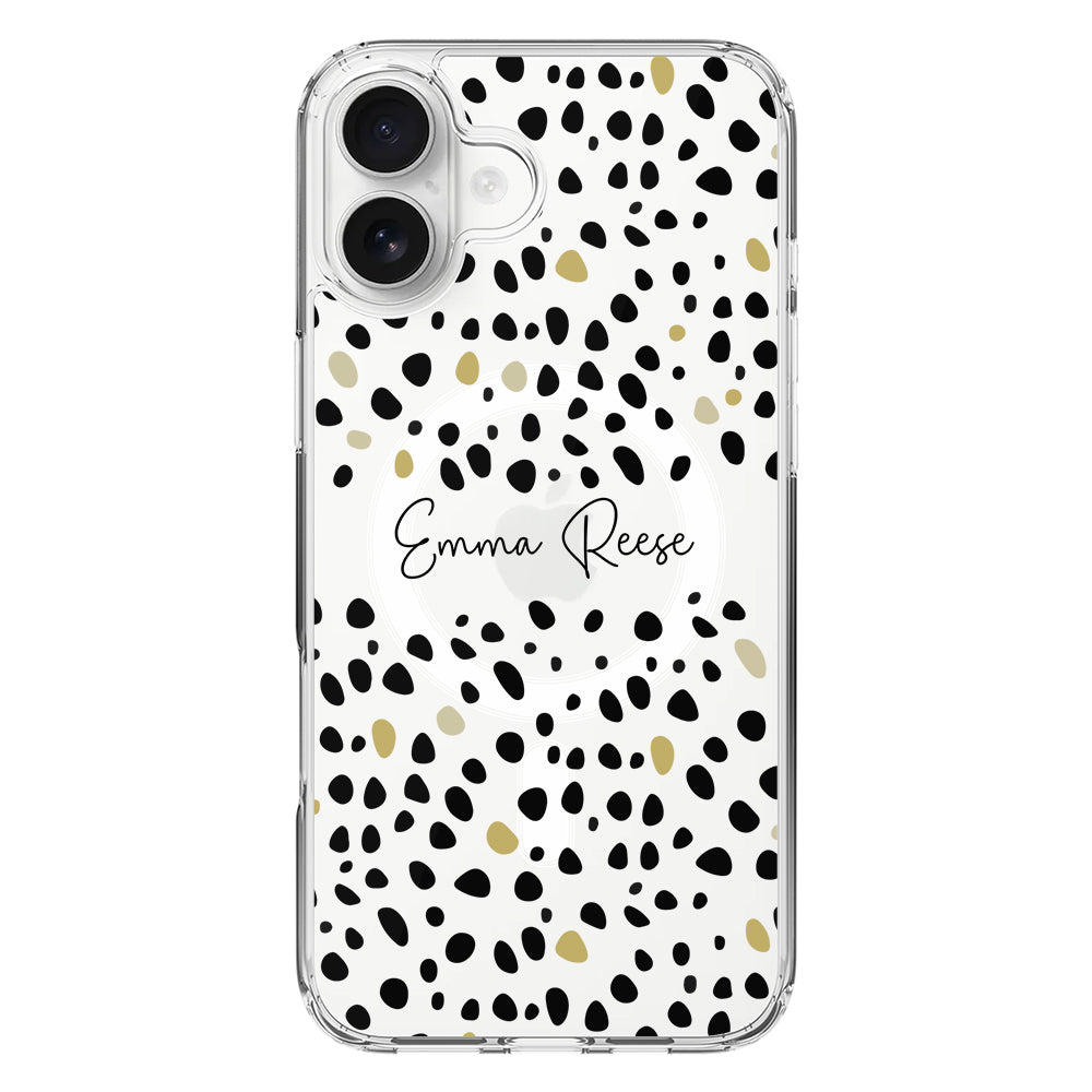 Apple iPhone 16 Plus / Clear MagSafe Pebble Multi Color Custom Text, My Name Phone Case - Stylizedd.com