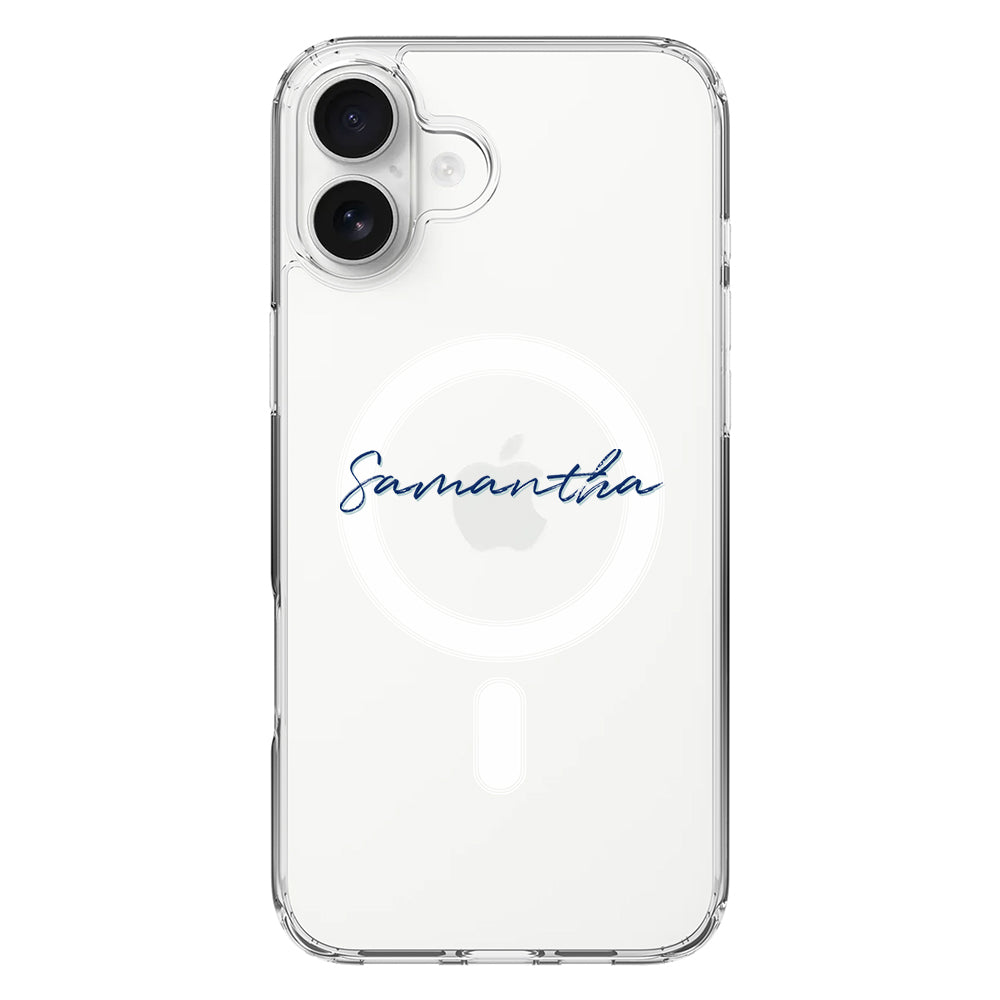 Apple iPhone 16 Plus / Clear MagSafe Custom Text, My Name Phone Case - Stylizedd.com