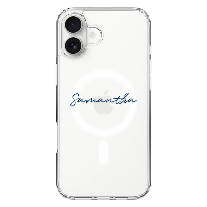 Apple iPhone 16 Plus / Clear MagSafe Custom Text, My Name Phone Case - Stylizedd.com