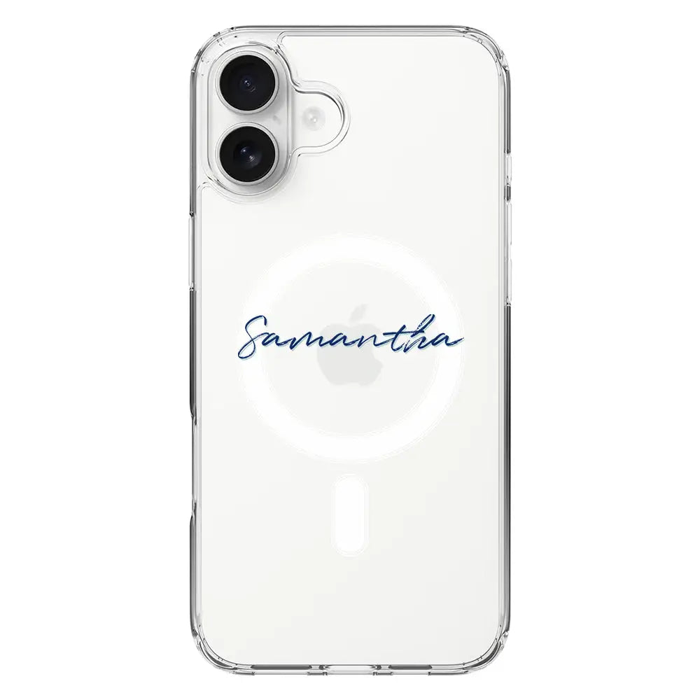 Apple iPhone 16 Plus / Clear Classic Custom Text, My Name Phone Case - Stylizedd.com