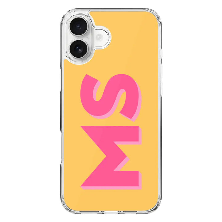 Apple iPhone 16 Plus / Clear Classic Personalized Monogram Initial 3D Shadow Text Phone Case - Stylizedd.com