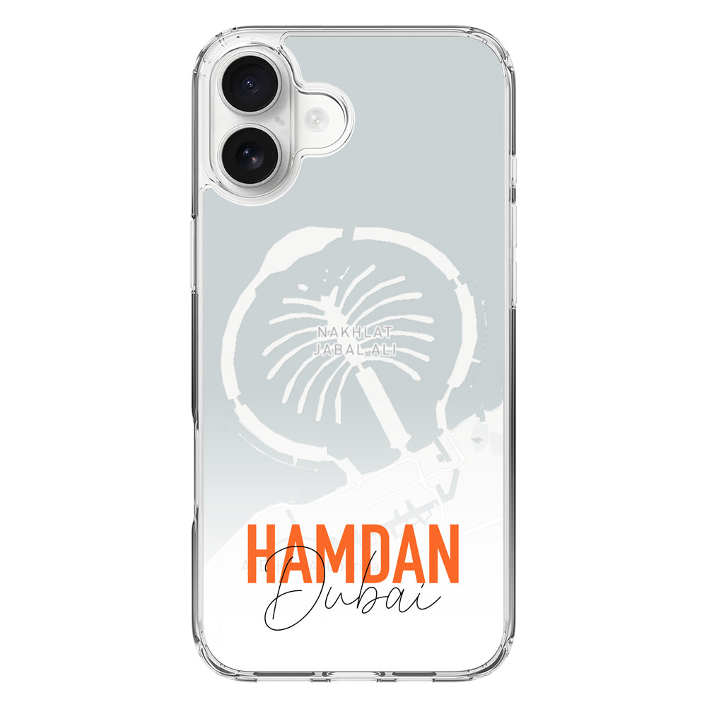 Apple iPhone 16 Plus / Clear MagSafe Personalized Location Map & Name, Phone Case - Stylizedd.com