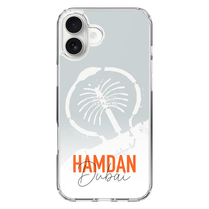 Apple iPhone 16 Plus / Clear MagSafe Personalized Location Map & Name, Phone Case - Stylizedd.com