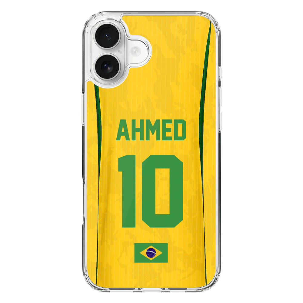 Apple iPhone 16 Plus / Clear MagSafe Personalized Football Jersey Phone Case Custom Name & Number - Stylizedd.com