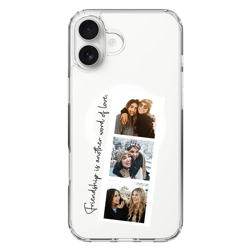 Apple iPhone 16 Plus / Clear MagSafe Custom Photo Strip Polaroid Style, Phone Case - Stylizedd.com