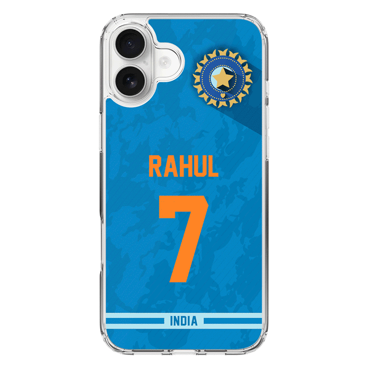 Apple iPhone 16 Plus / Clear MagSafe Personalized Cricket Jersey Phone Case Custom Name & Number - Stylizedd.com