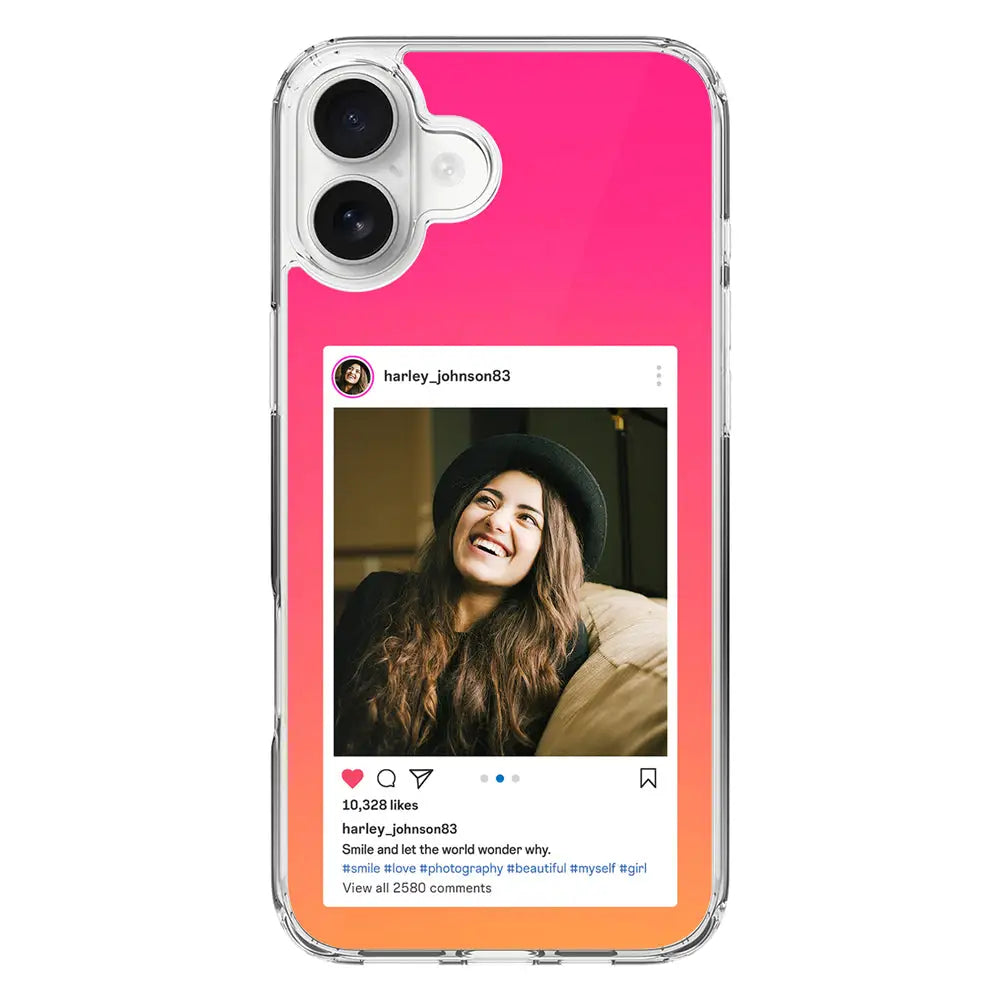 Apple iPhone 16 Plus / Clear Classic Custom Photo Instagram Post Template, Phone Case - Stylizedd.com