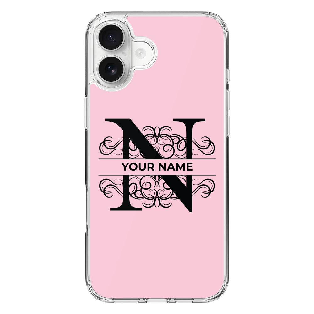 Apple iPhone 16 Plus / Clear MagSafe Split Floral Initial Phone Case - Stylizedd.com