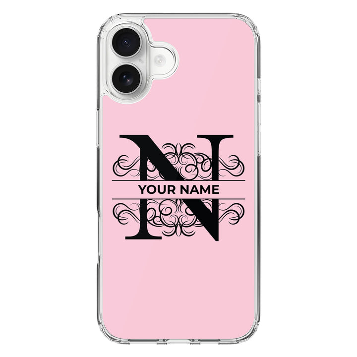 Apple iPhone 16 Plus / Clear MagSafe Split Floral Initial Phone Case - Stylizedd.com
