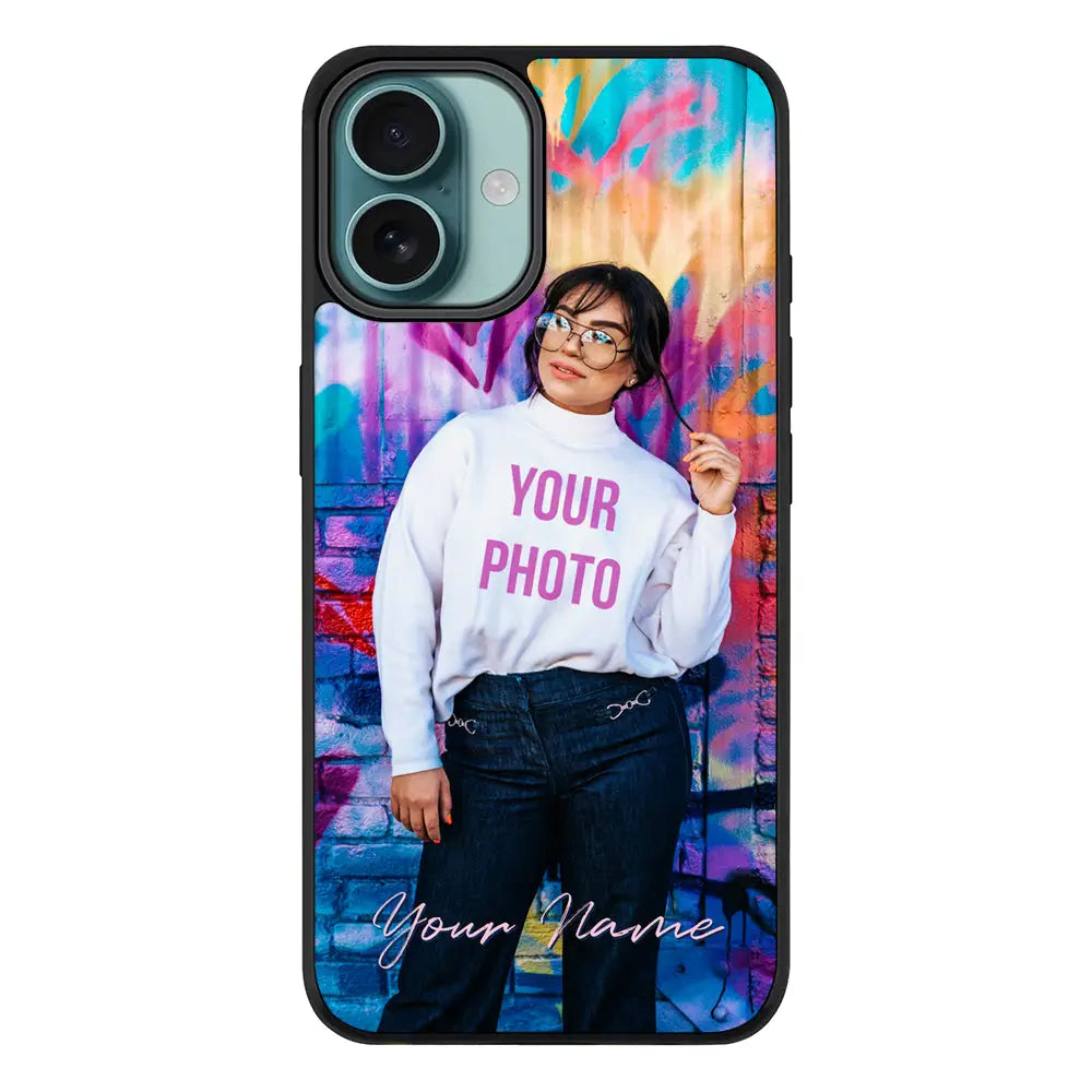 Apple iPhone 16 Plus / Rugged Black Custom Photo, My Style Phone Case - Stylizedd.com